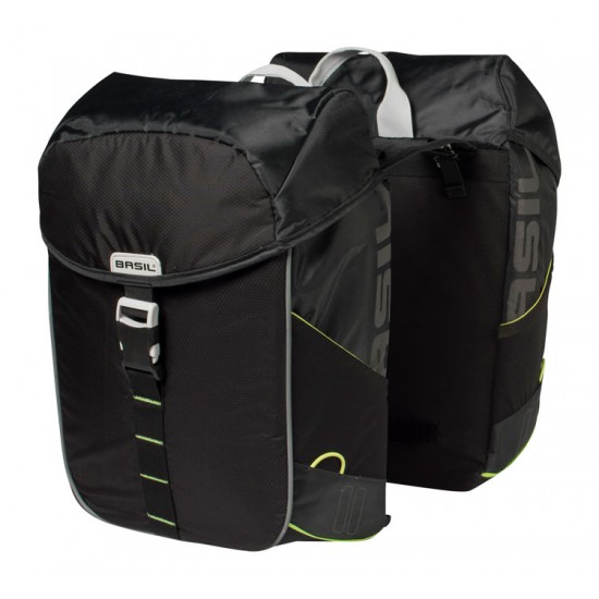 Basil dubbele tas Miles black lime