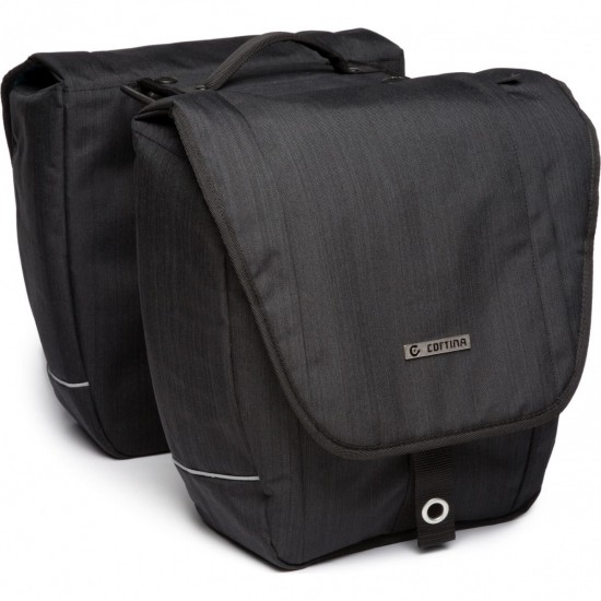 Cortina Fietstas dubbel Riga AVS zwart