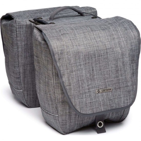 Cortina Fietstas dubbel Riga AVS grijs